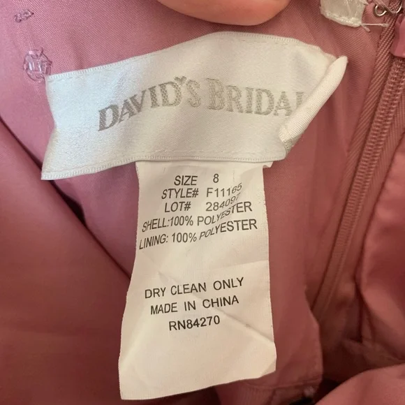 David's Bridal Dusty Rose Maxi Dress - Picture 3 of 3